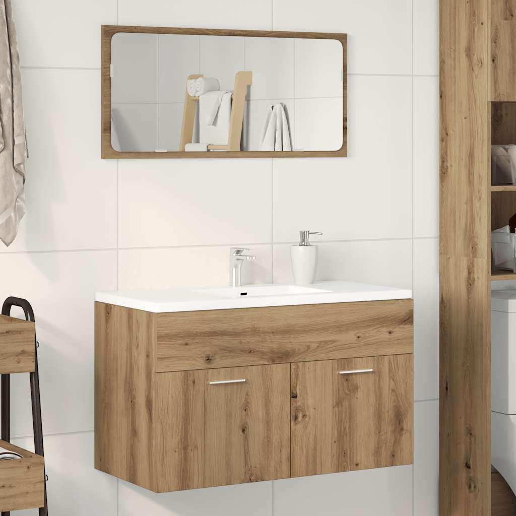 vidaXL Dulap chiuvetă baie, stejar artizanal 80x38,5x46 cm lemn