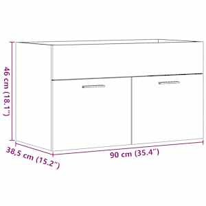 Koupelnová skříňka pod umyvadlo dub sonoma 90 x 38,5 x 46 cm - obrázek 11