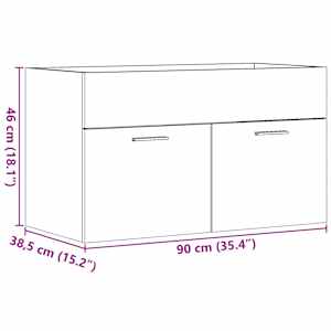Koupelnová skříňka pod umyvadlo old wood 90x38,5x46 cm kompozit - obrázek 11