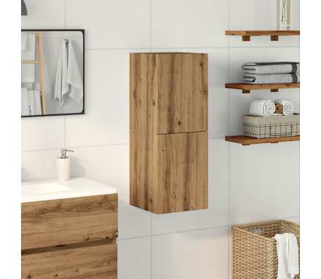 vidaXL Armoire de salle de bain suspendue ch&ecirc;ne artisanal 30x30x80 cm