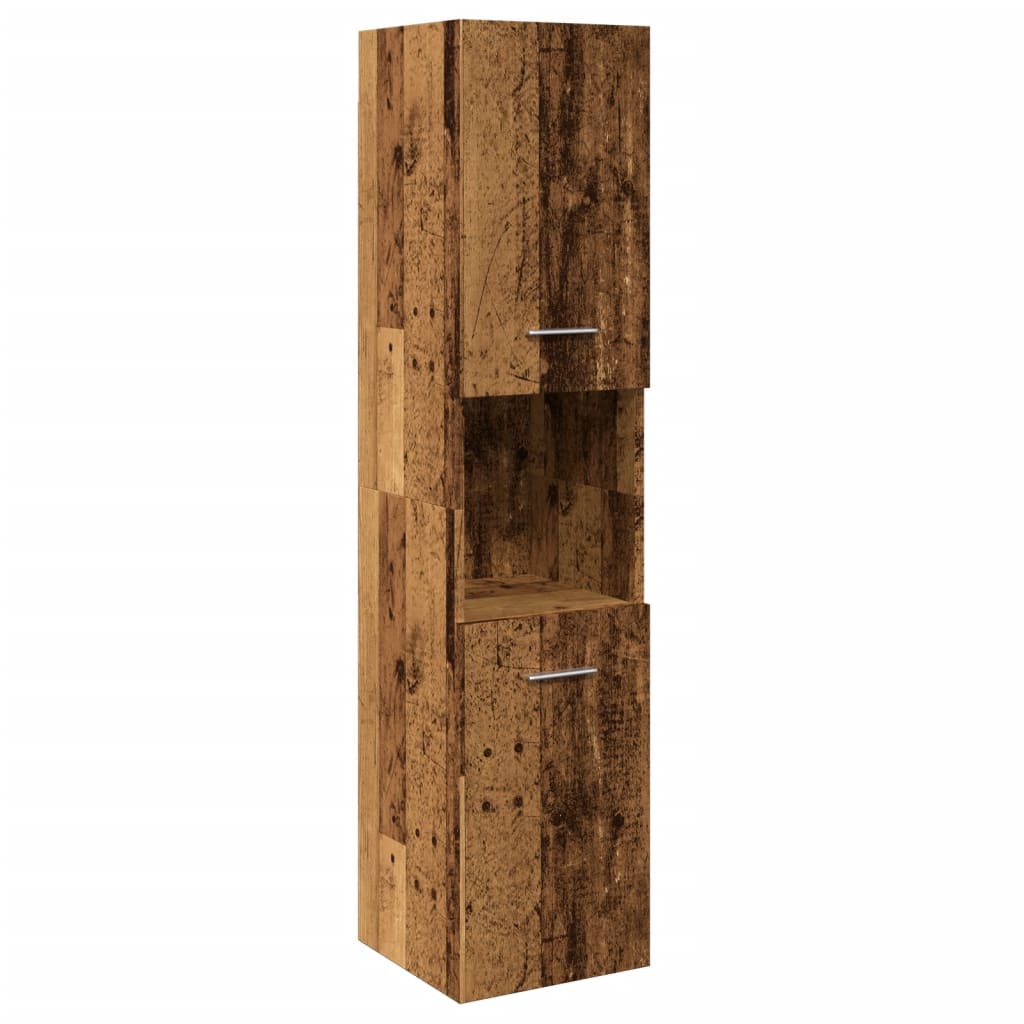 vidaXL Bad-Hängeschrank Altholz-Optik 30x30x130 cm Holzwerkstoff