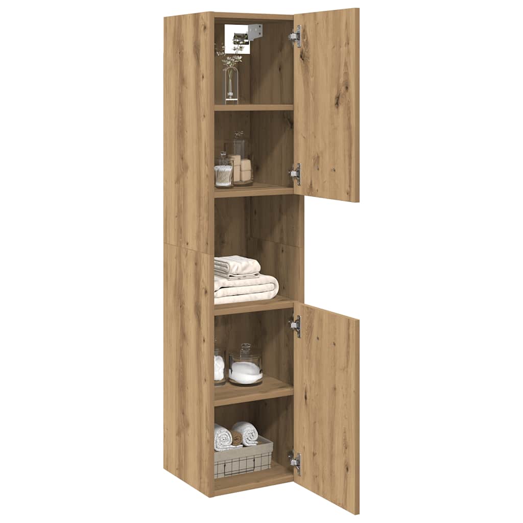 Thumbnail - vidaXL Bad-Hängeschrank Artisan-Eiche 30x30x130 cm Holzwerkstoff
