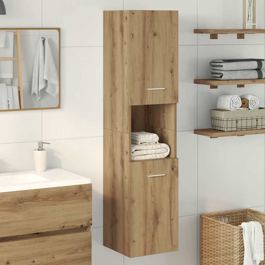 vidaXL Bad-Hängeschrank Artisan-Eiche 30x30x130 cm Holzwerkstoff