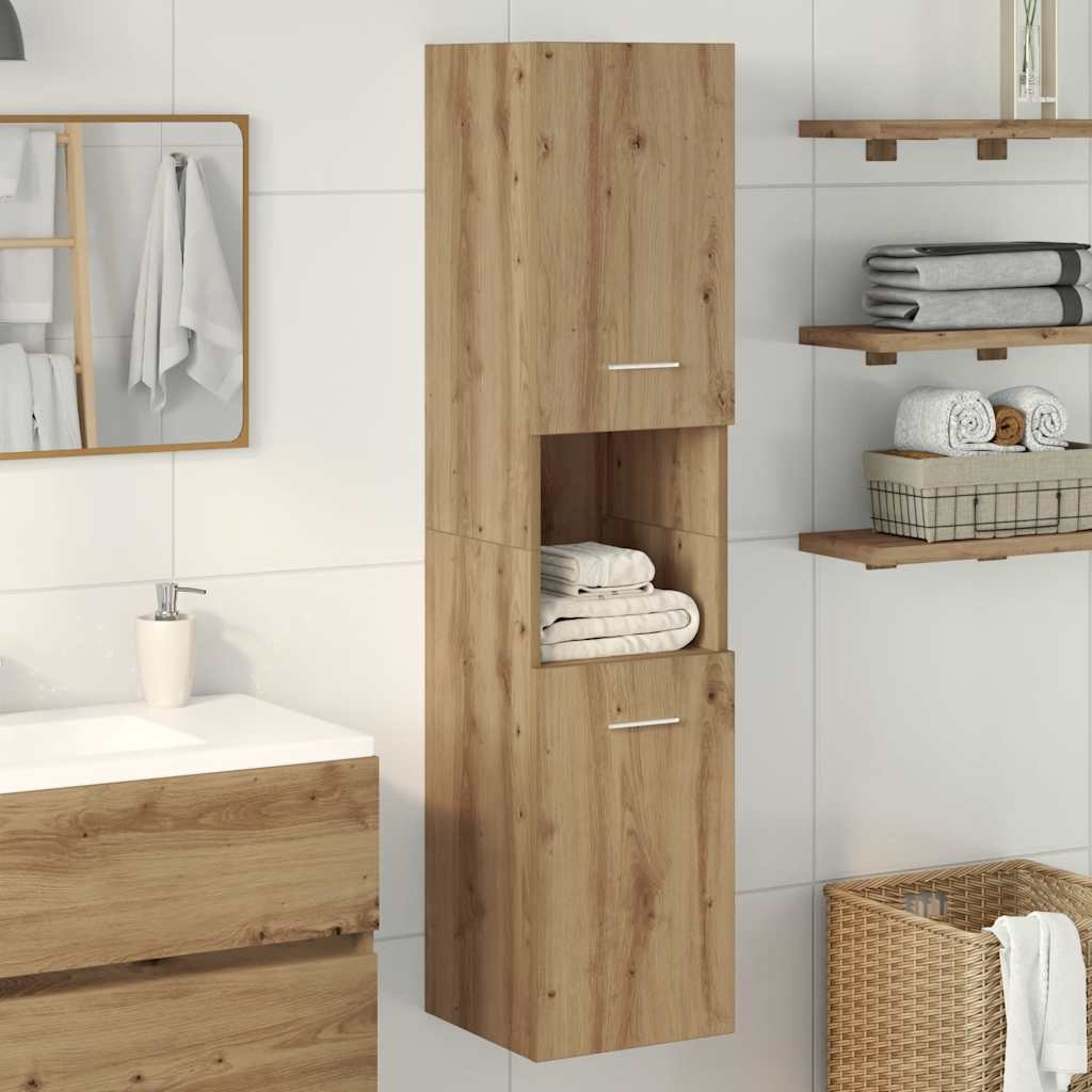 vidaXL Bad-Hängeschrank Artisan-Eiche 30x30x130 cm Holzwerkstoff