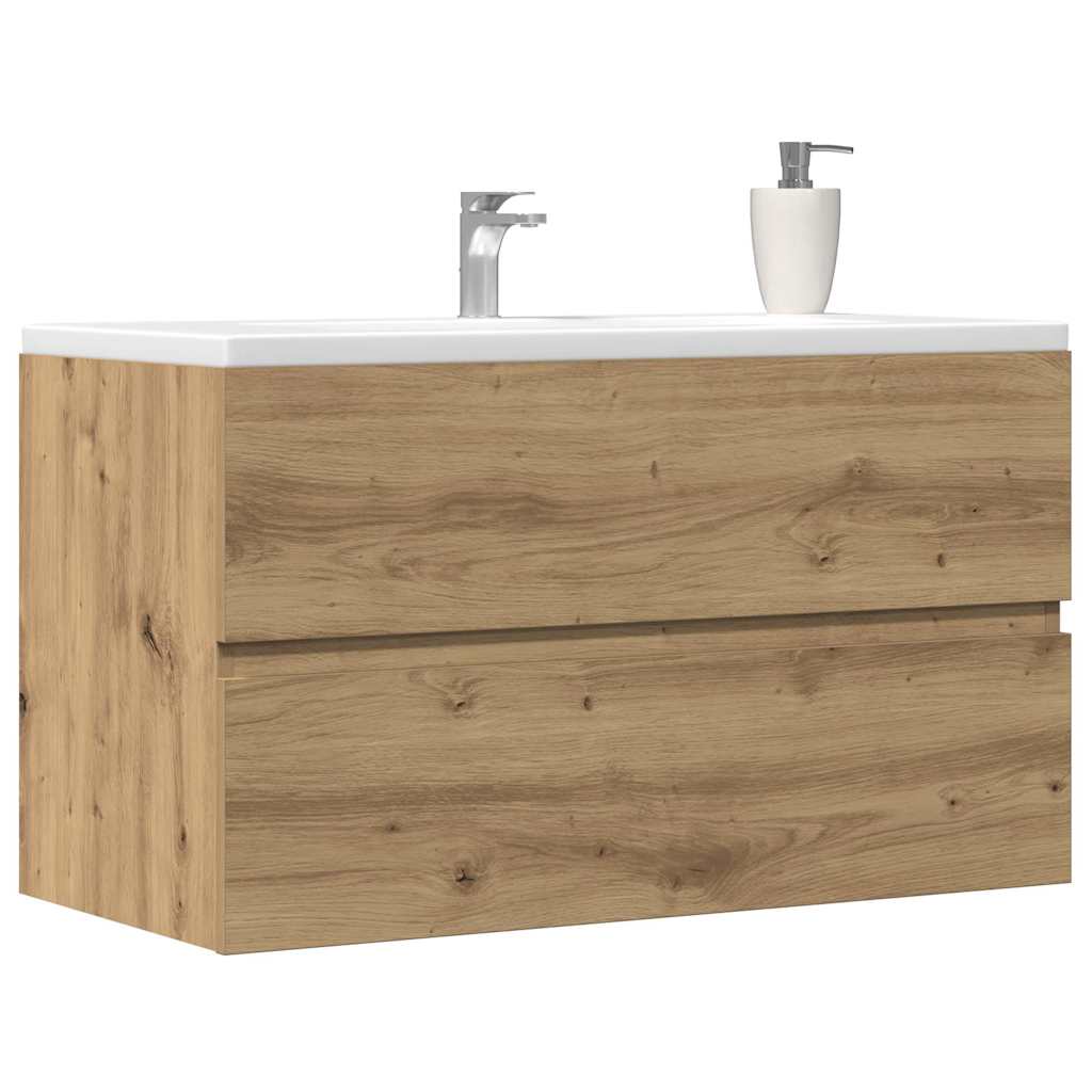 vidaXL Badkamerwandkast 80x38,5x45 cm bewerkt hout artisanaal eiken afbeelding