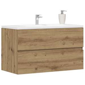 Skříňka pod umyvadlo dub artisan 90x38,5x45 cm kompozitní dřevo - obrázek 3