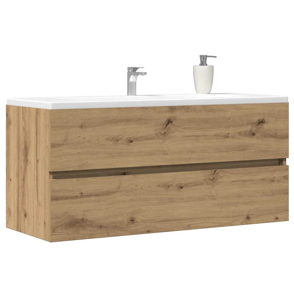 vidaXL Wastafelkast 100x38,5x45 cm bewerkt hout artisanaal eikenkleur afbeelding