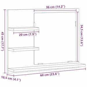 Koupelnová skříňka se zrcadlem old wood 60 x 10,5 x 45 cm - obrázek 10