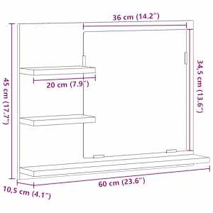 Koupelnová skříňka se zrcadlem dub artisan 60 x 10,5 x 45 cm - obrázek 10