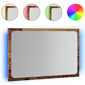 Koupelnové zrcadlo s LED osvětlením old wood 60 x 8,5 x 38 cm - obrázek 2