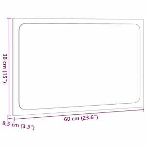 Koupelnové zrcadlo s LED osvětlením old wood 60 x 8,5 x 38 cm - obrázek 14