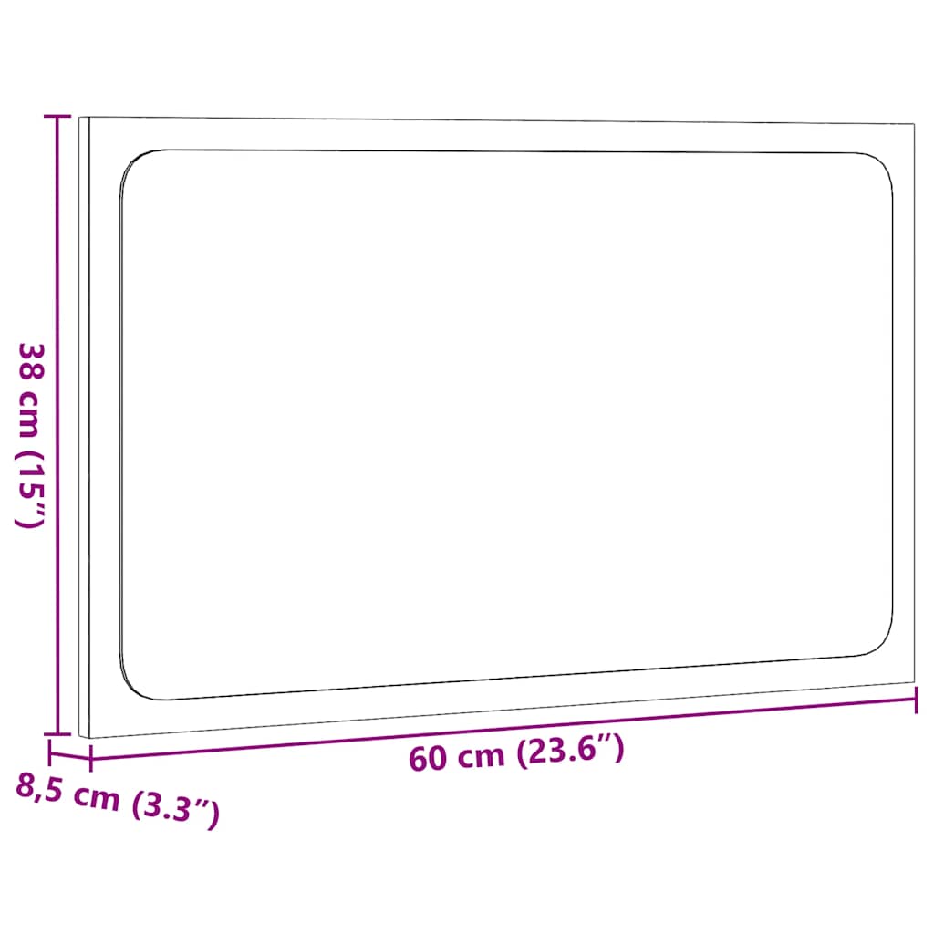 Koupelnové zrcadlo s LED osvětlením dub artisan 60x8,5x38 cm - obrázek 14