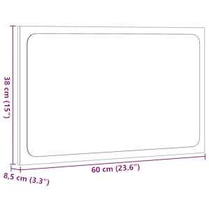 Koupelnové zrcadlo s LED osvětlením dub artisan 60x8,5x38 cm - obrázek 14