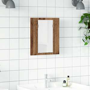 Zrcadlová skříňka s LED old wood 40x12x45 cm kompozitní dřevo - obrázek 1