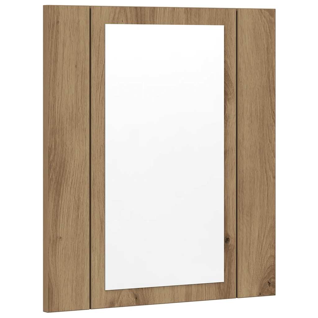 vidaXL Zrcadlová skříňka LED dub artisan 40x12x45 cm kompozitní dřevo