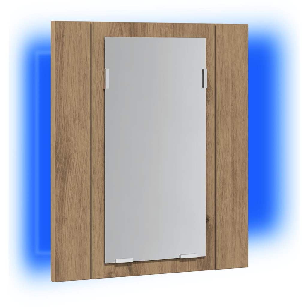Thumbnail - vidaXL LED-Spiegelschrank Artisan-Eiche 40x12x45 cm Holzwerkstoff