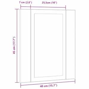 Zrcadlová skříňka LED dub artisan 40x12x45 cm kompozitní dřevo - obrázek 18