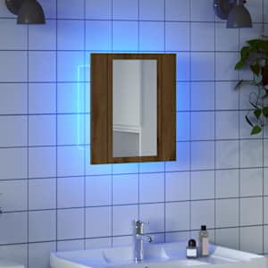 Zrcadlová skříňka LED dub artisan 40x12x45 cm kompozitní dřevo - obrázek 4