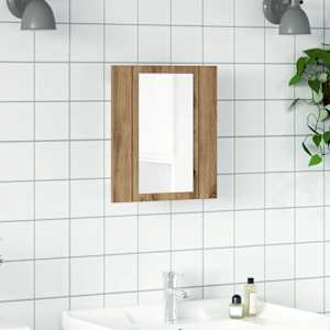 Zrcadlová skříňka LED dub artisan 40x12x45 cm kompozitní dřevo - obrázek 1