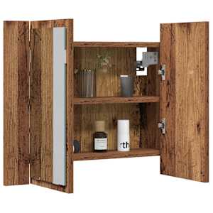 Zrcadlová skříňka s LED old wood 60x12x45 cm kompozitní dřevo - obrázek 5