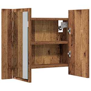 Zrcadlová skříňka s LED old wood 60x12x45 cm kompozitní dřevo - obrázek 8