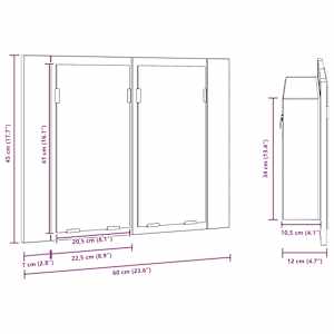Zrcadlová skříňka s LED dub artisan 60x12x45cm kompozitní dřevo - obrázek 16