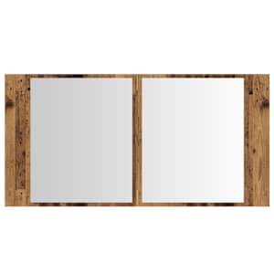 Zrcadlová skříňka s LED old wood 90x12x45 cm kompozitní dřevo - obrázek 7