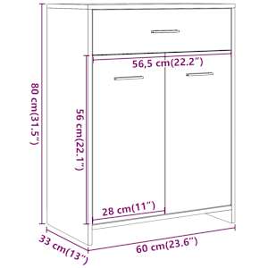 Koupelnová skříňka old wood 60 x 33 x 80 cm kompozitní dřevo - obrázek 11