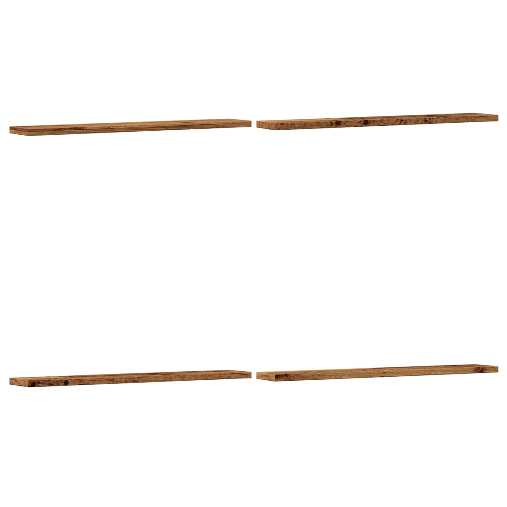 vidaXL Nástěnné police 4 ks old wood 60 x 20 x 1,5 cm kompozitní dřevo