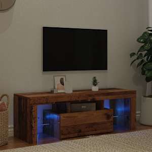 TV stolek s LED old wood 120 x 36,5 x 40 cm kompozitní dřevo - obrázek 3