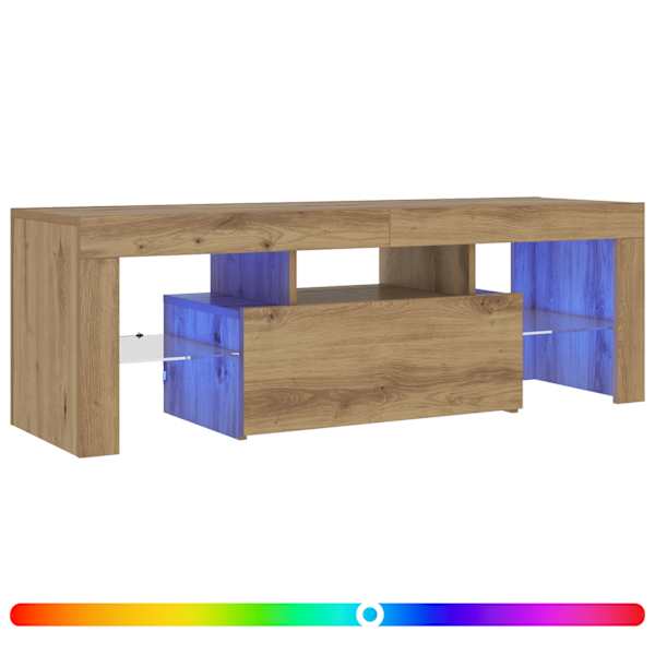 vidaXL telerialus LEDiga, k&auml;sit&ouml;&ouml;tamm, 120x36,5x40 cm, tehispuit