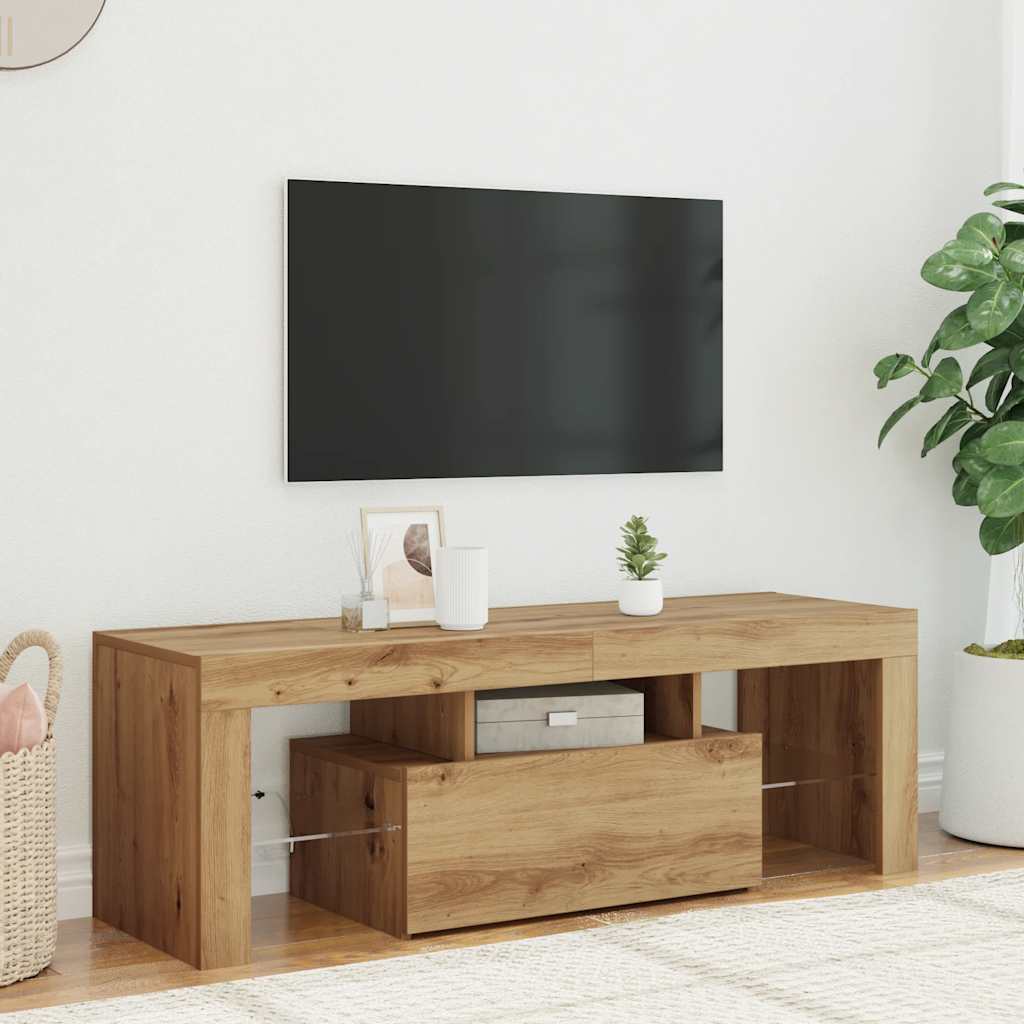 vidaXL TV-Schrank mit LED Artisan-Eiche 120x36,5x40 cm Holzwerkstoff