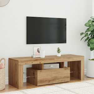 TV stolek s LED dub artisan 120 x 36,5 x 40 cm kompozitní dřevo - obrázek 1