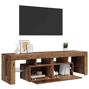 TV stolek s LED old wood 140 x 36,5 x 40 cm kompozitní dřevo - obrázek 5