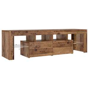 TV stolek s LED old wood 140 x 36,5 x 40 cm kompozitní dřevo - obrázek 6