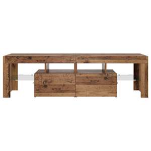 TV stolek s LED old wood 140 x 36,5 x 40 cm kompozitní dřevo - obrázek 7