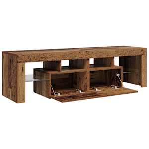TV stolek s LED old wood 140 x 36,5 x 40 cm kompozitní dřevo - obrázek 10