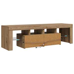 TV stolek s LED dub artisan 140 x 36,5 x 40 cm kompozitní dřevo - obrázek 9