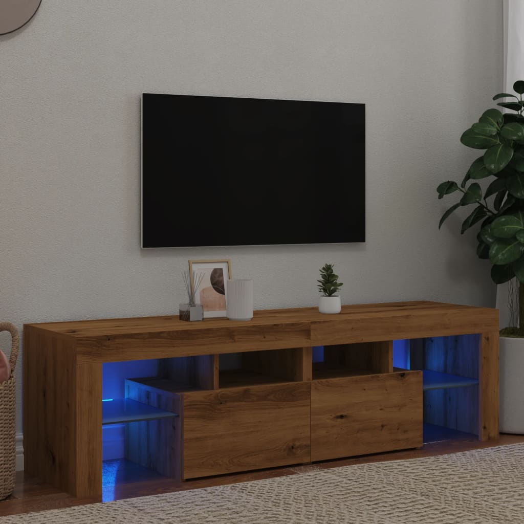 vidaXL TV-Schrank mit LED Artisan-Eiche 140x36,5x40 cm Holzwerkstoff