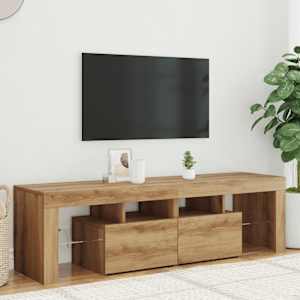 TV stolek s LED dub artisan 140 x 36,5 x 40 cm kompozitní dřevo - obrázek 1