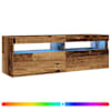 vidaXL telerialus LEDiga, vana puit, 120x35x40 cm, tehispuit