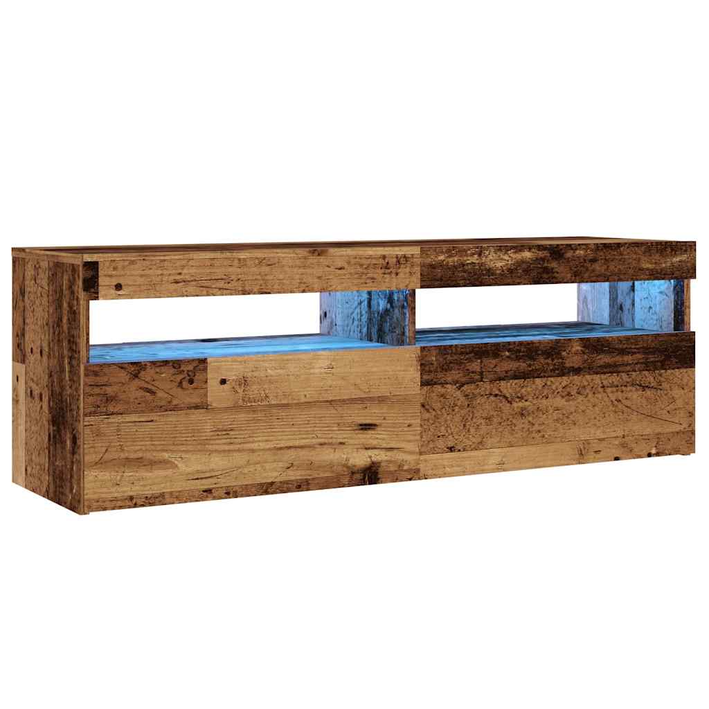 vidaXL Tv-meubel met LED 120x35x40 cm bewerkt hout oud hout