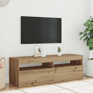 TV stolek s LED dub artisan 120 x 35 x 40 cm kompozitní dřevo - obrázek 3
