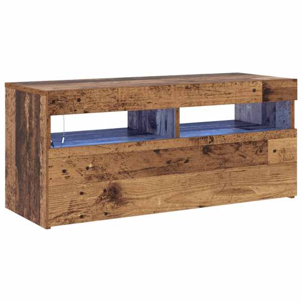 vidaXL telerialus LEDiga, vana puit, 90x35x40 cm, tehispuit