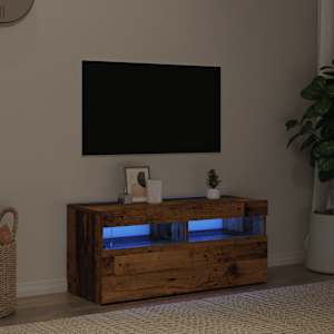TV stolek s LED old wood 90 x 35 x 40 cm kompozitní dřevo - obrázek 3