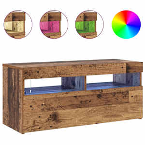 TV stolek s LED old wood 90 x 35 x 40 cm kompozitní dřevo - obrázek 4