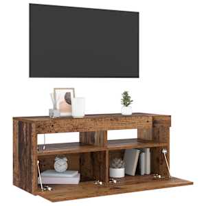 TV stolek s LED old wood 90 x 35 x 40 cm kompozitní dřevo - obrázek 5