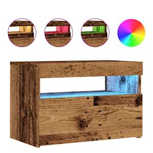 TV stolek s LED old wood 60 x 35 x 40 cm kompozitní dřevo - obrázek 2