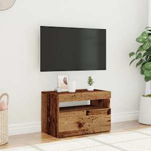 TV omarica z LED starinski les 60x35x40 cm inženirski les