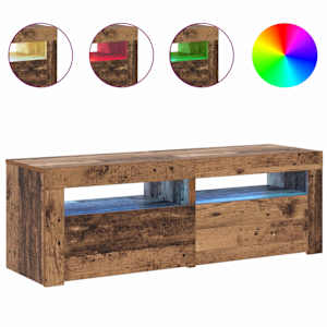 TV stolek s LED old wood 120 x 35 x 40 cm kompozitní dřevo - obrázek 4